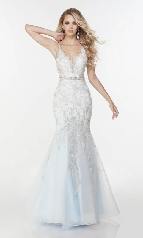 Formal Dress: 61100. Long Mermaid Style Dress, Plunging Neckline, Mermaid sold by Alyce Paris
