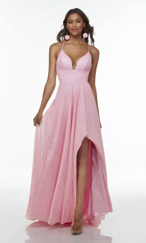 Formal Dress: 61092. Long High Low Dress, Plunging Neckline, High-low sold by Alyce Paris