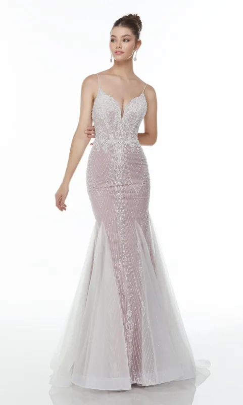 Formal Dress: 61088. Long Mermaid Gowns, Plunging Neckline, Mermaid sold by Alyce Paris