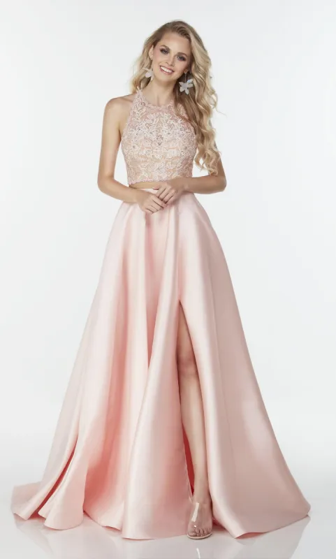 Formal Dress: 61081. Long Split Dress, Illusion Neckline, Ballgown sold by Alyce Paris