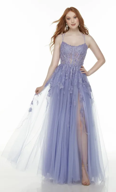 Formal Dress: 61077. Long Tulle Lace Dress, Sweetheart Neckline, A-line sold by Alyce Paris