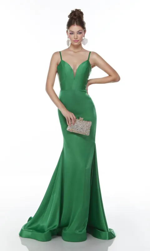 Formal Dress: 1739. Long Sexy Dress, Plunging Neckline, Fit N Flare sold by Alyce Paris