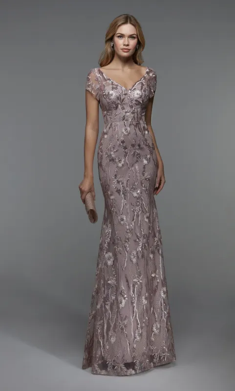 ALYCE Paris 27533 Special Occasion V-neck Embellished Fit N Flare Dress sold by Alyce Paris