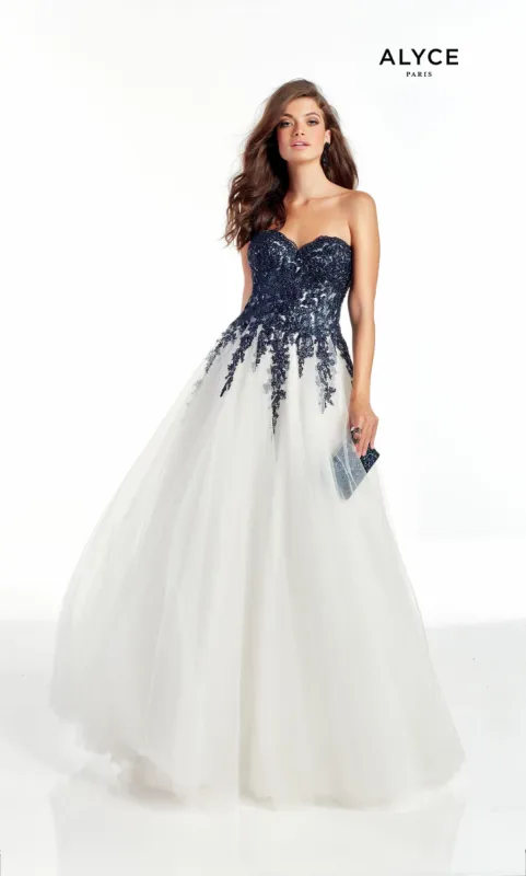 Formal Dress: 60890. Long, Strapless, Ballgown, Enclosed Back sold by Alyce Paris