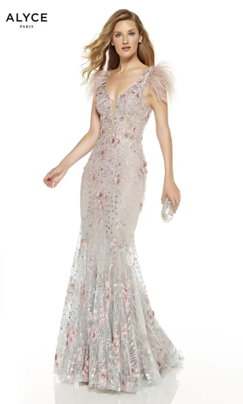 Formal Dress: 60738. Long, Plunging Neckline, Mermaid sold by Alyce Paris
