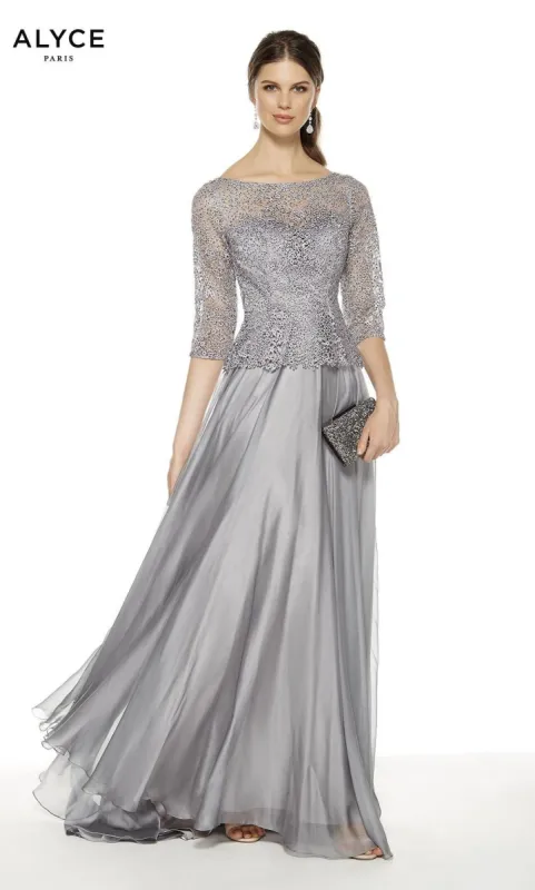 Formal Dress: 27386. Long, Illusion Neckline, Flowy sold by Alyce Paris