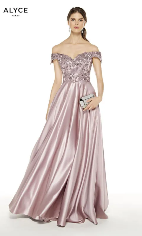 ALYCE Paris 27393 Special Occasion Off The Shoulder Neckline Elegant A Line Dress sold by Alyce Paris