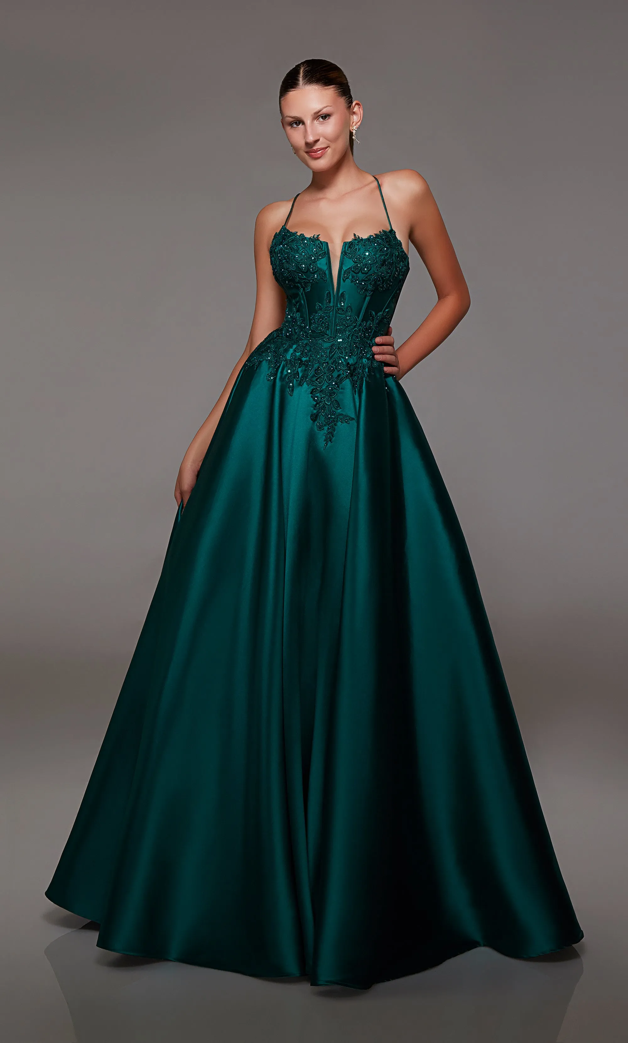 Formal Dress: 1817. Long, Plunging Neckline, Ballgown sold by Alyce Paris
