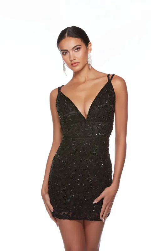 ALYCE Paris 84013 V-neck Embellished Straight Dress sold by Alyce Paris