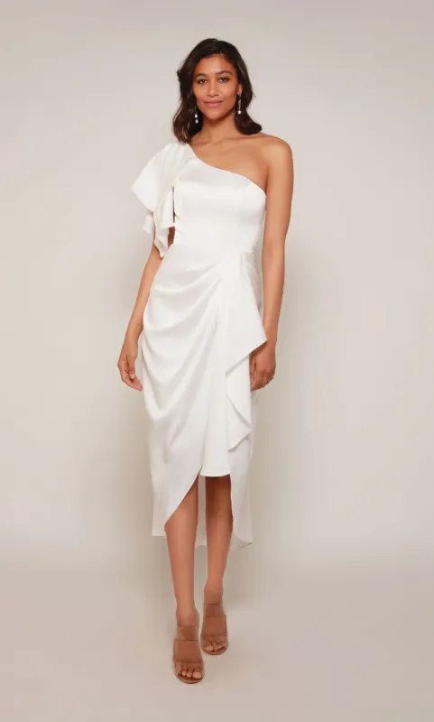 ALYCE Paris 70035 Bridal One Shoulder Neckline Ruffles High-low Dress sold by Alyce Paris