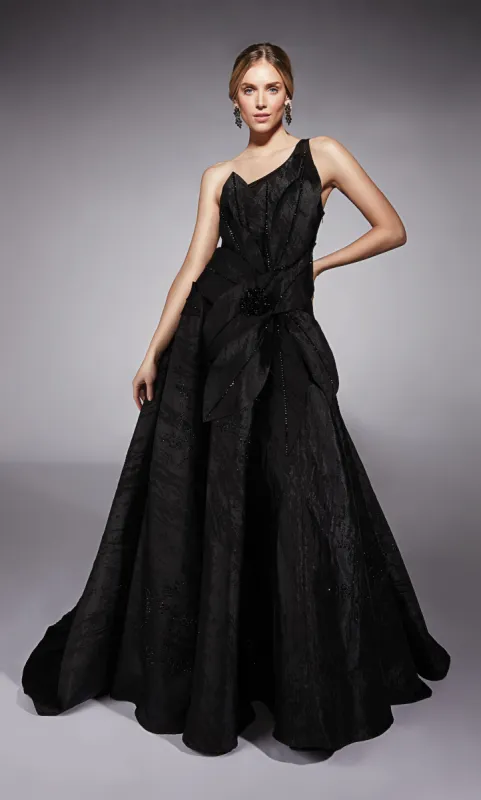 ALYCE Paris 27730 Special Occasion One Shoulder Neckline Embellished A Line Dress sold by Alyce Paris