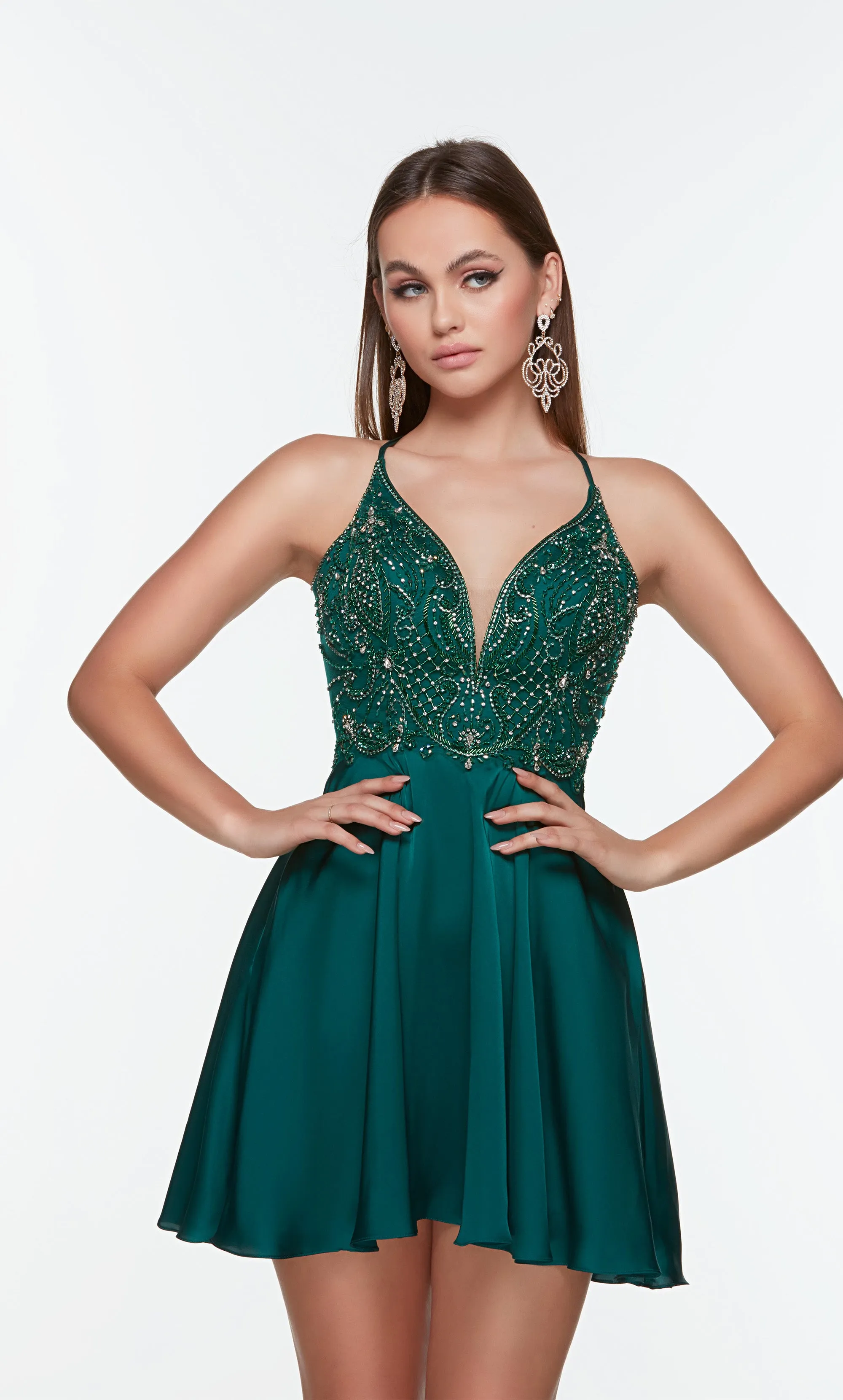 Formal Dress: 3112. Short, Plunging Neckline, A-line sold by Alyce Paris product image thumbnail 3