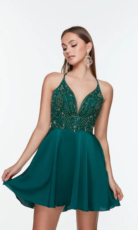 Formal Dress: 3112. Short, Plunging Neckline, A-line sold by Alyce Paris