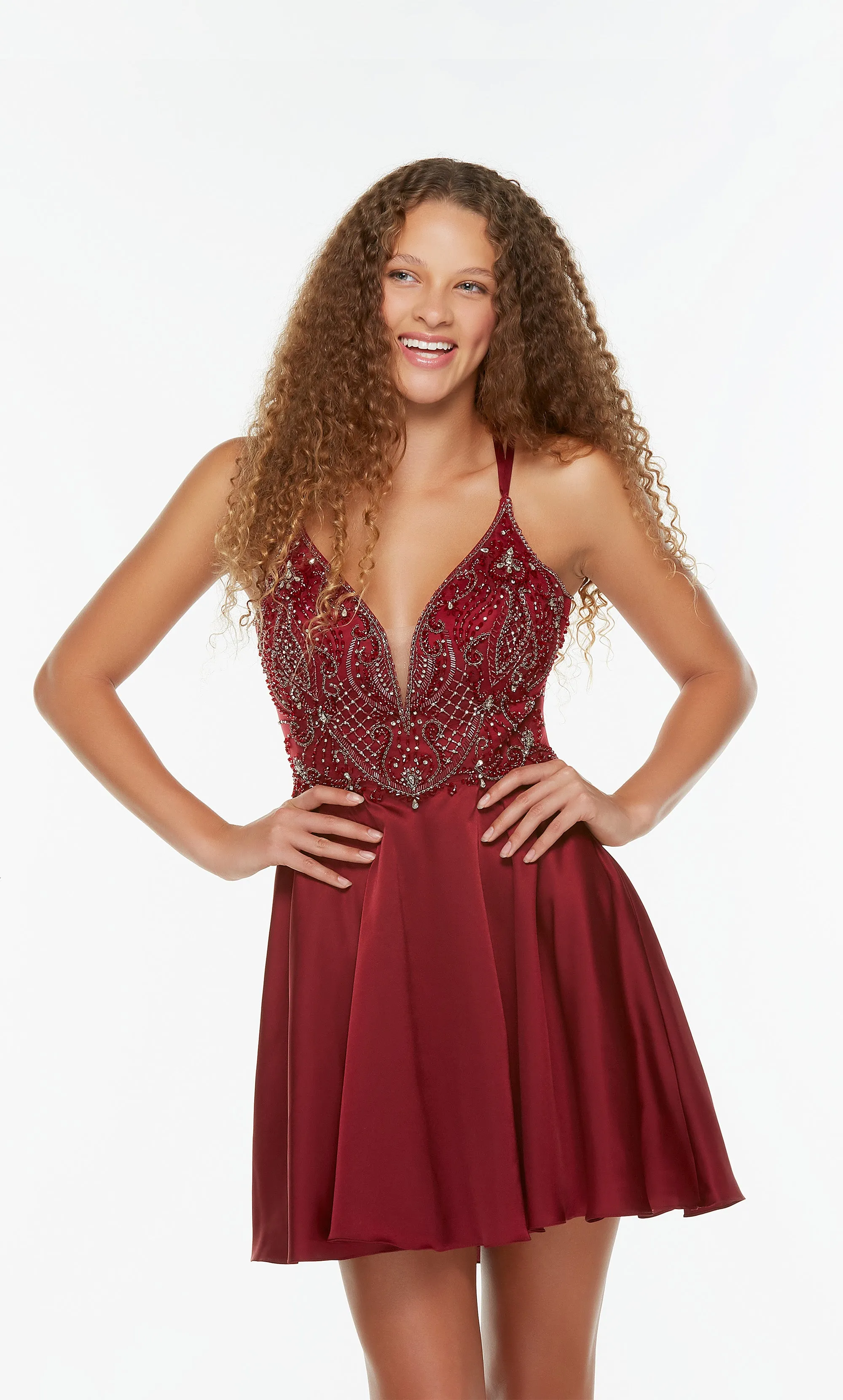 Formal Dress: 3112. Short, Plunging Neckline, A-line sold by Alyce Paris product image thumbnail 5