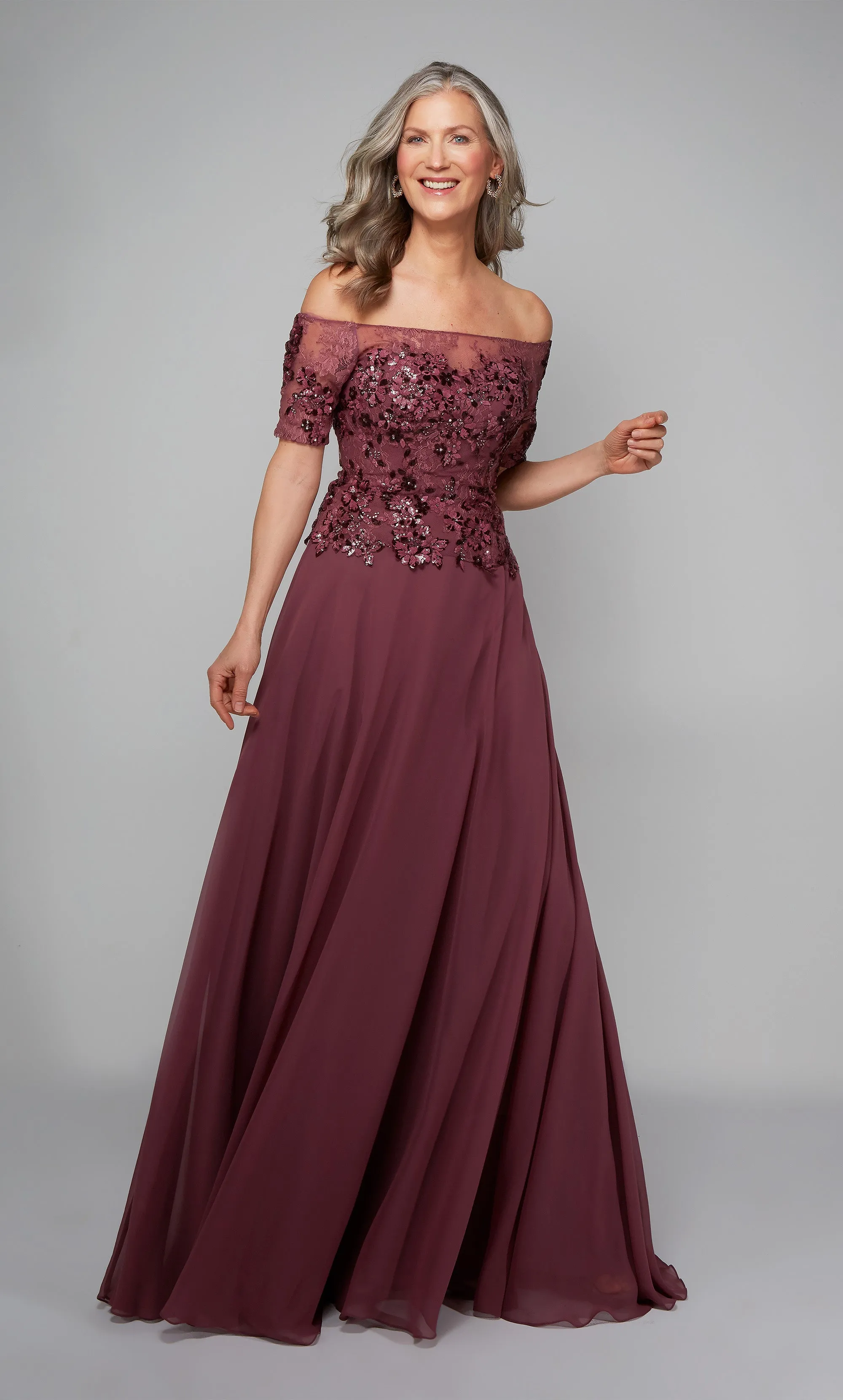 ALYCE Paris 27566 Special Occasion Off The Shoulder Neckline Elegant A Line Dress sold by Alyce Paris product image thumbnail 3