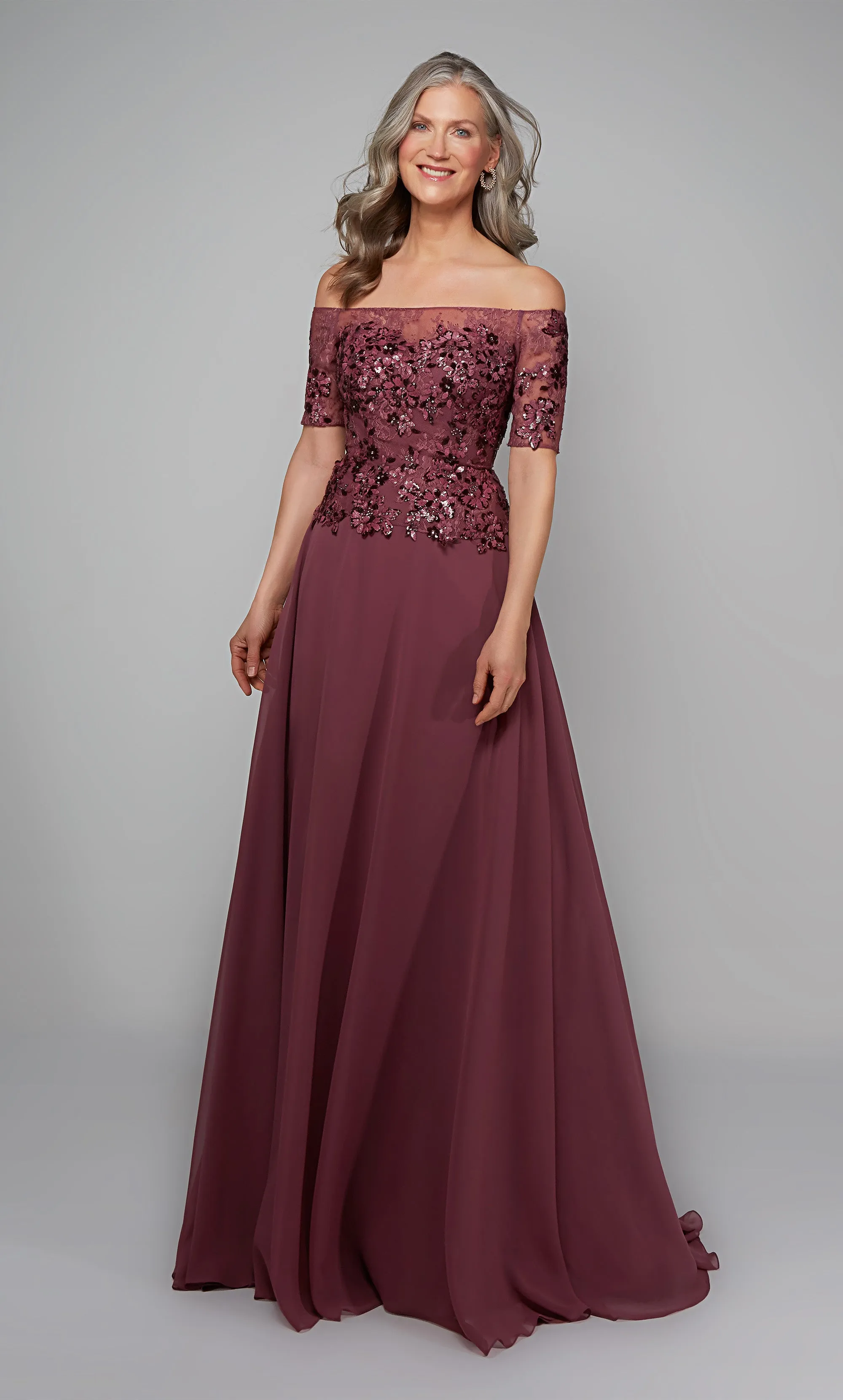 ALYCE Paris 27566 Special Occasion Off The Shoulder Neckline Elegant A Line Dress sold by Alyce Paris product image thumbnail 4