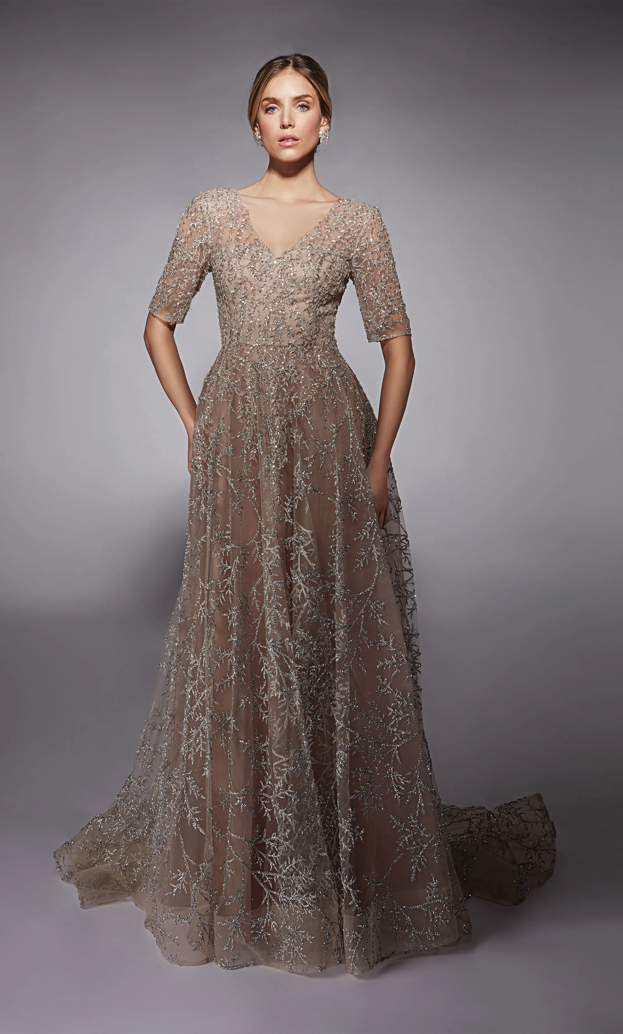 Formal Dress: 27727. Long, V-neck, A-line, V Shaped Back sold by Alyce Paris product image thumbnail 3