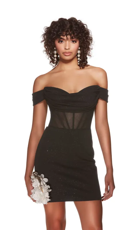 ALYCE Paris 4819 Homecoming Short Cowl Corset Straight Dress sold by Alyce Paris