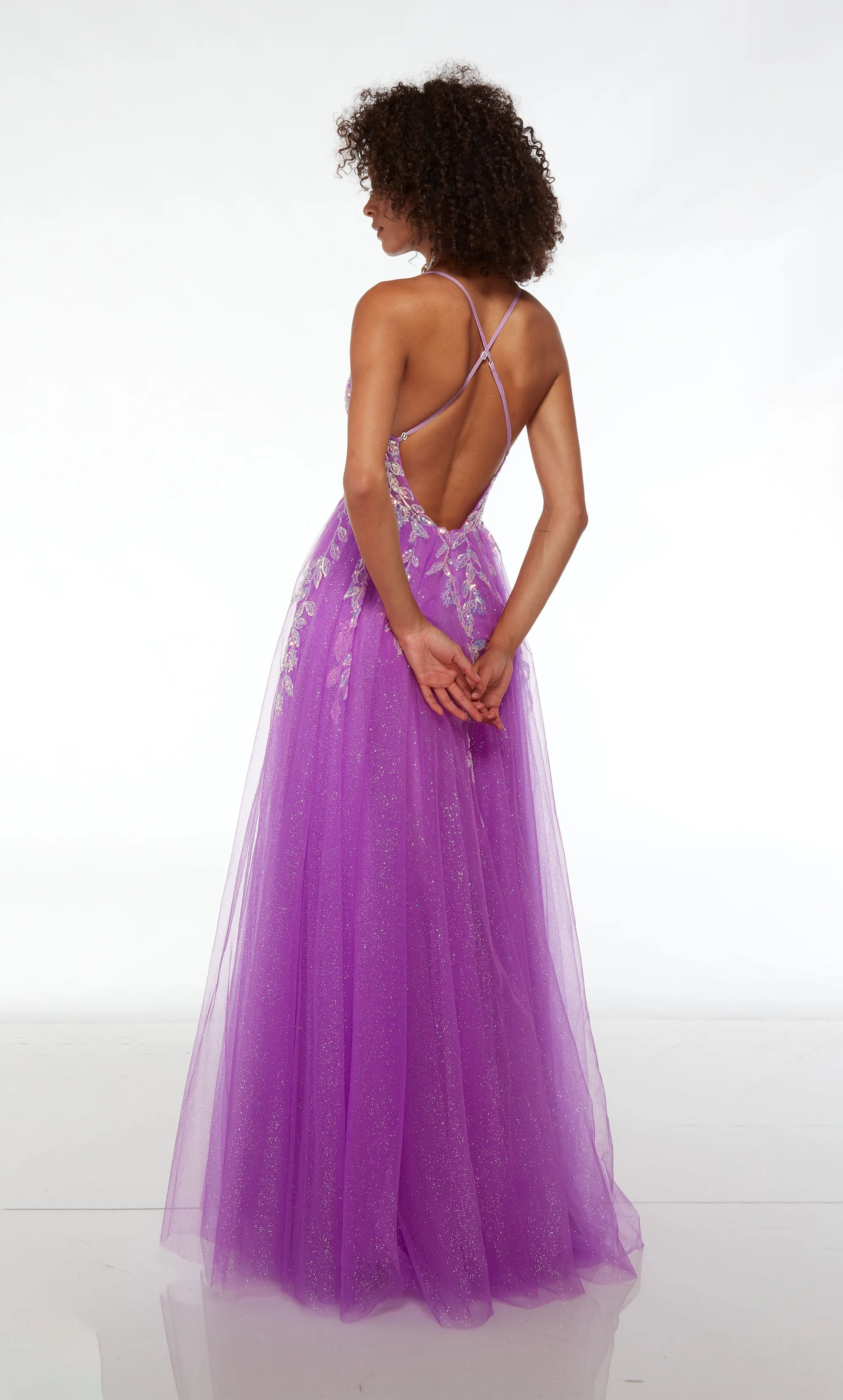 ALYCE Paris 61562 Alyce Long V-neck Illusion A Line Dress sold by Alyce Paris product image thumbnail 2