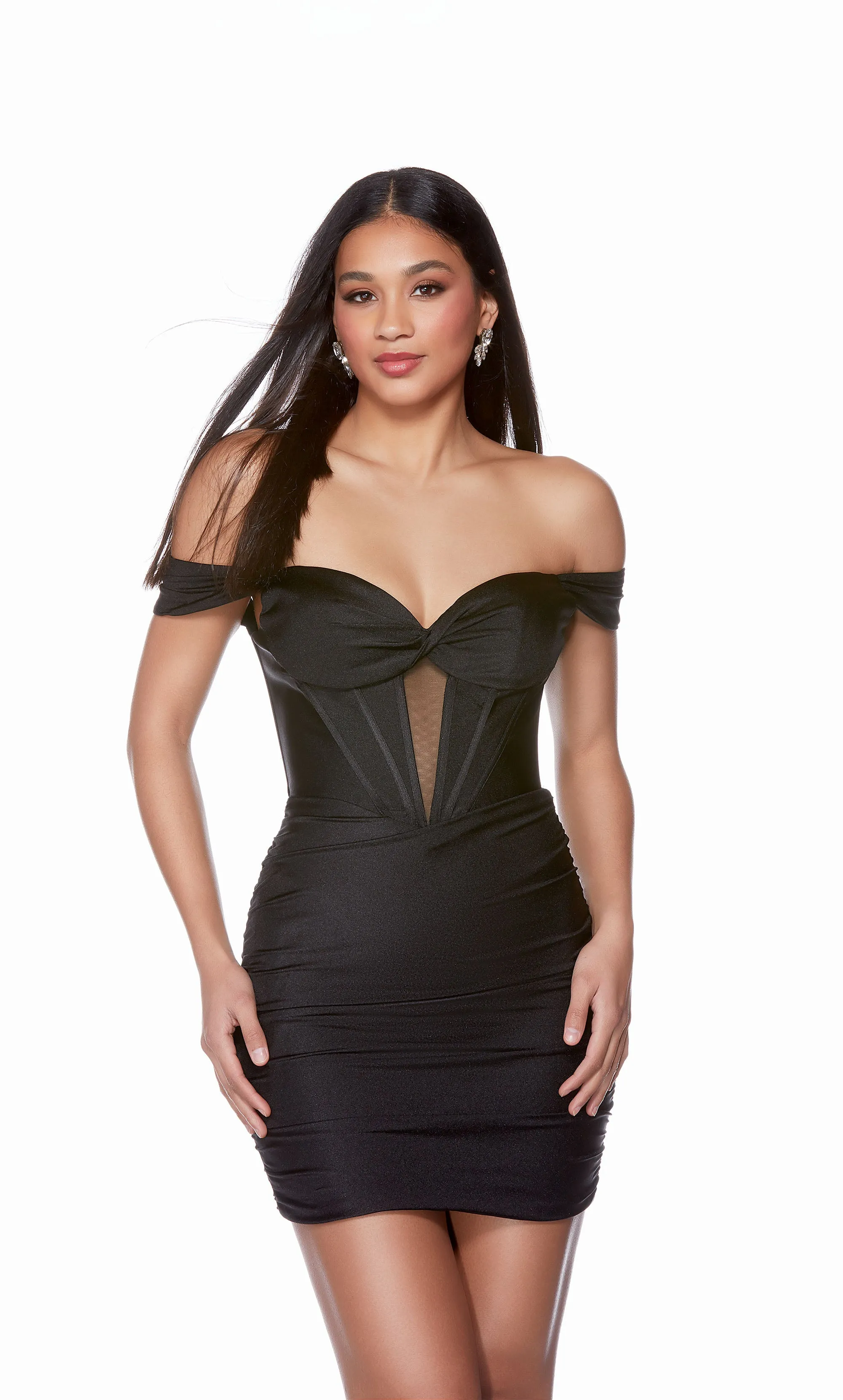 ALYCE Paris 4685 Homecoming Short Off The Shoulder Neckline Corset Straight Dress sold by Alyce Paris product image thumbnail 3