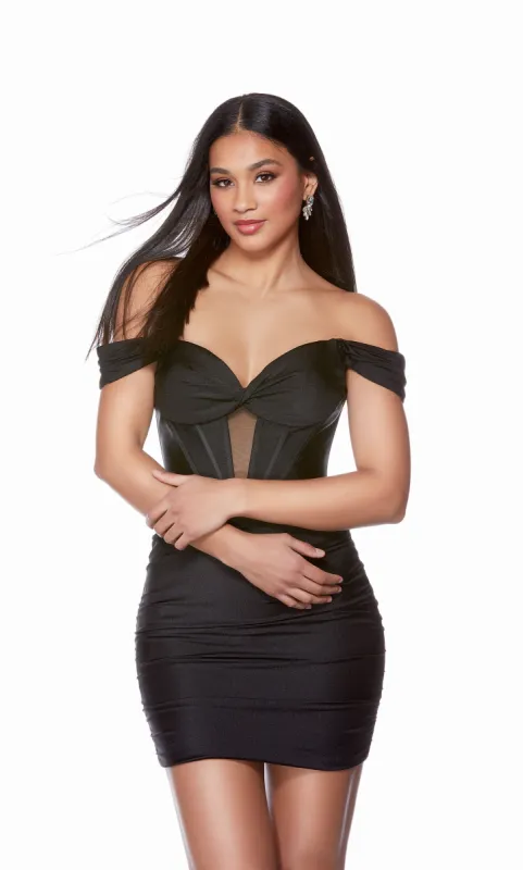 ALYCE Paris 4685 Homecoming Short Off The Shoulder Neckline Corset Straight Dress sold by Alyce Paris