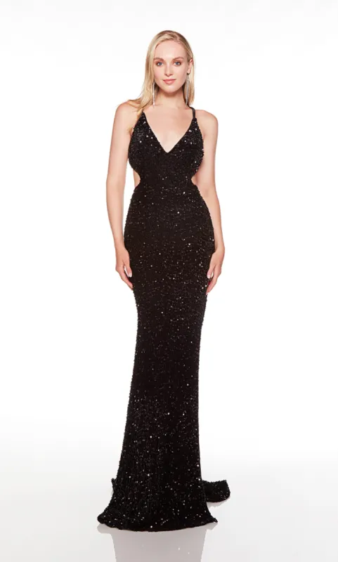ALYCE Paris 61339 Alyce Long V-neck Sexy Straight Dress sold by Alyce Paris