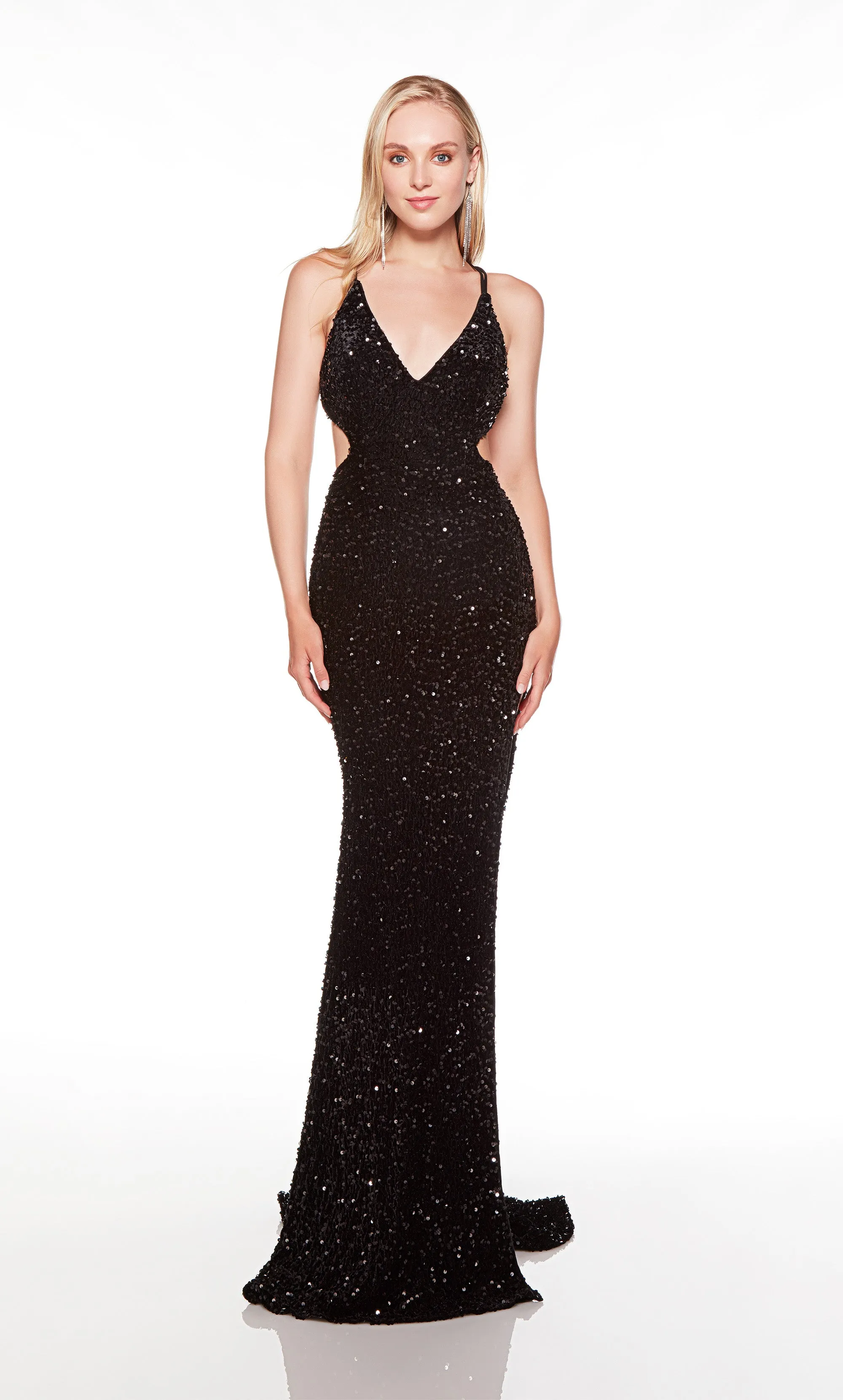 ALYCE Paris 61339 Alyce Long V-neck Sexy Straight Dress sold by Alyce Paris