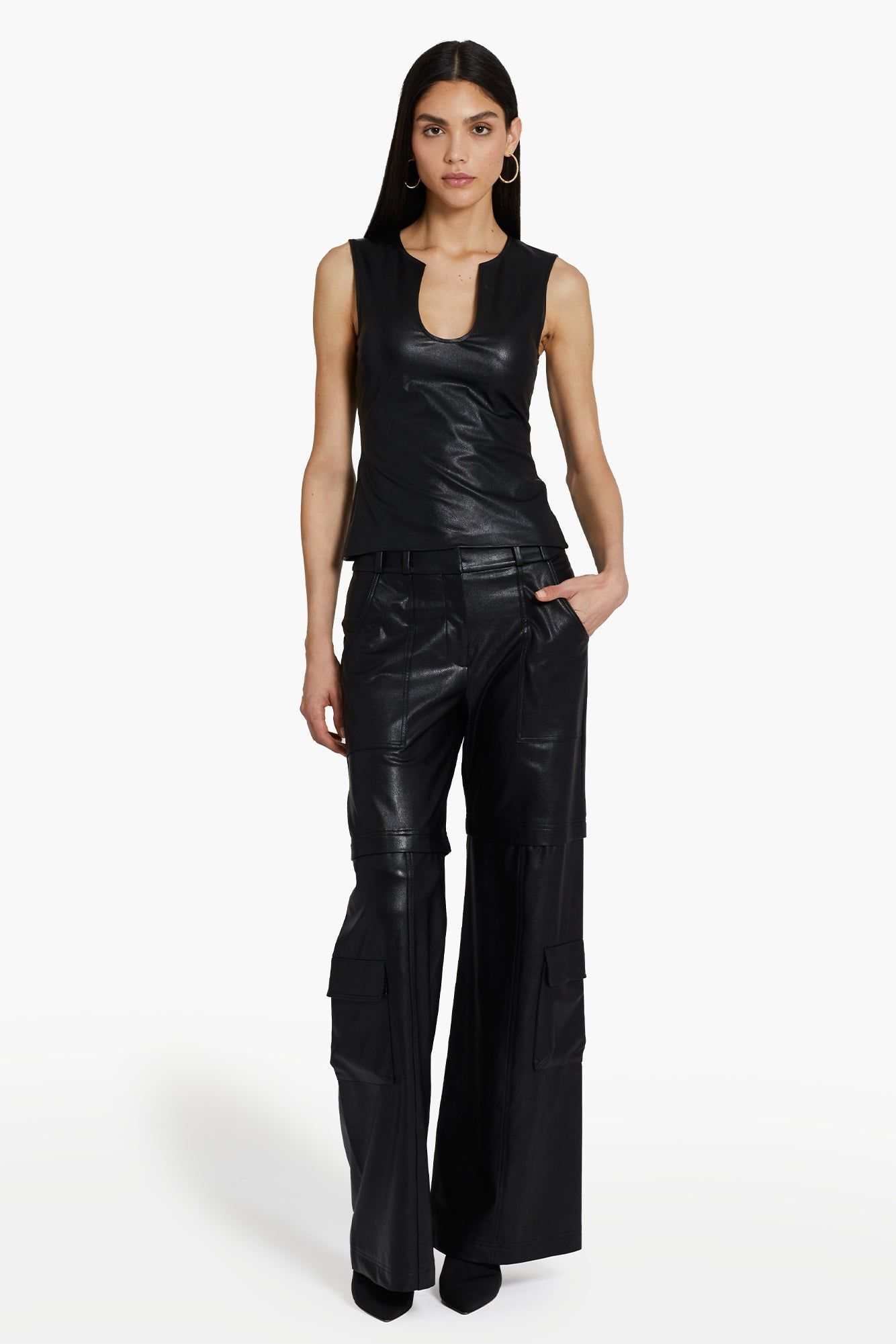 Damon Top in Faux Leather sold by Amanda Uprichard