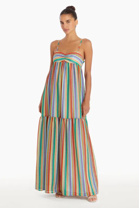 Sima Maxi in Rainbow Stripe sold by Amanda Uprichard