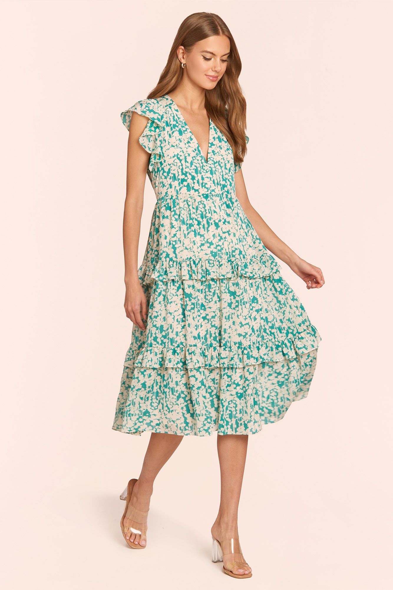 Chamomile Dress in Willow Print sold by Amanda Uprichard product image thumbnail 5
