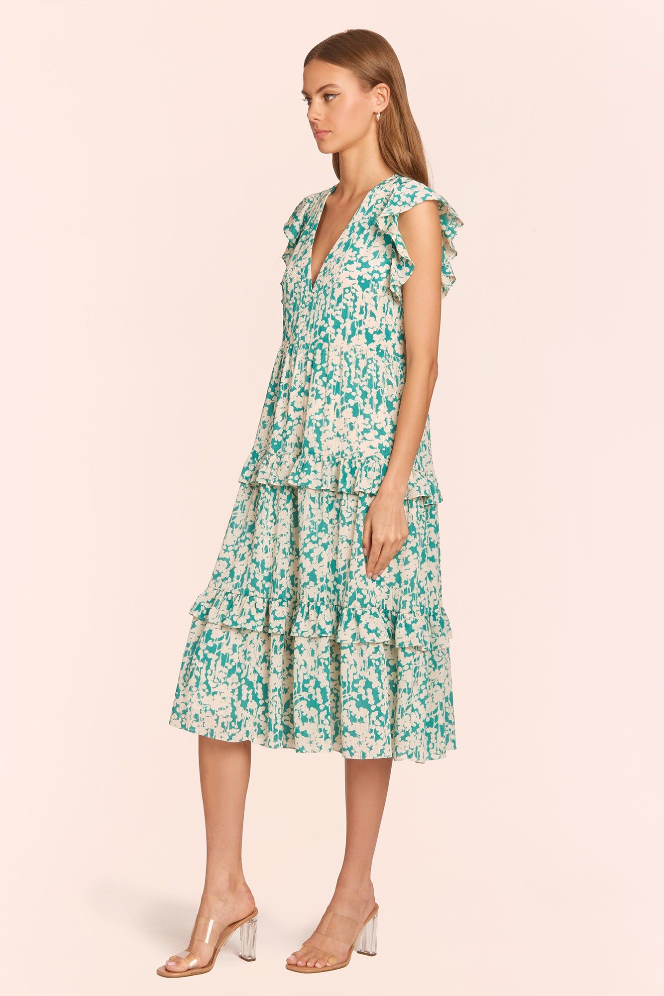 Chamomile Dress in Willow Print sold by Amanda Uprichard product image thumbnail 4