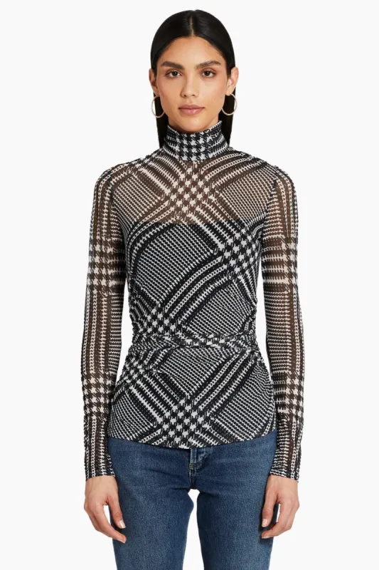 Long Sleeve Dominique Top in Printed Mesh sold by Amanda Uprichard