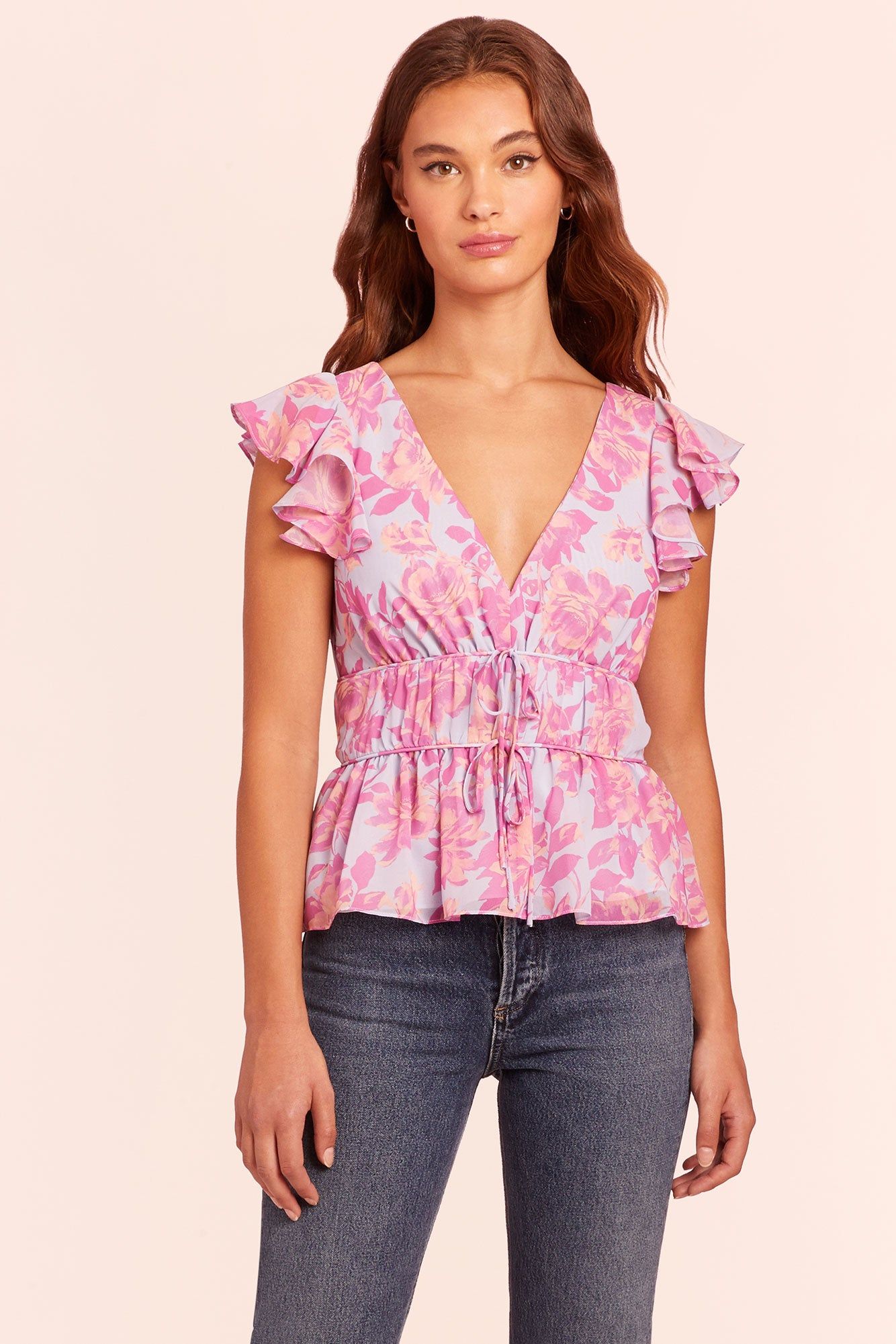 Deedee Top in Midsummer Print sold by Amanda Uprichard