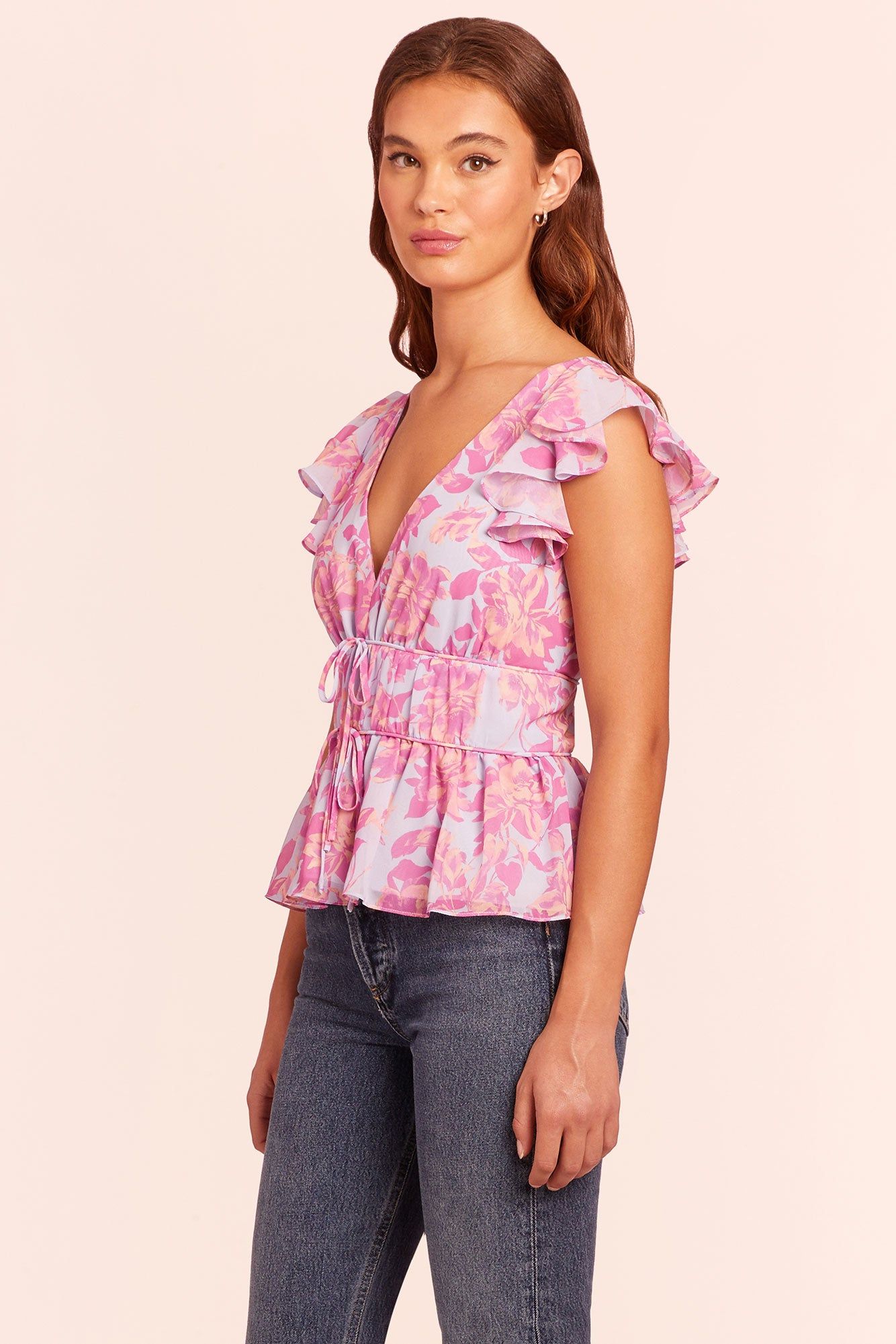 Deedee Top in Midsummer Print sold by Amanda Uprichard product image thumbnail 2