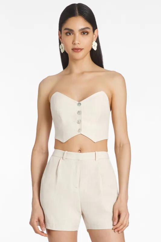 Lucien Top in Linen sold by Amanda Uprichard