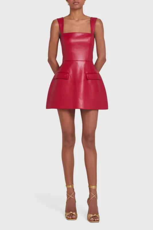 Bethany Skort Romper in Faux Leather sold by Amanda Uprichard