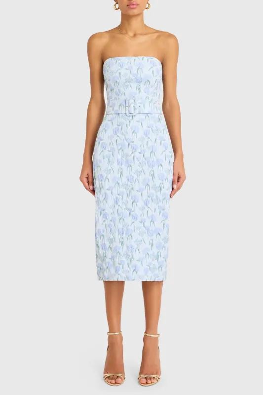 Fae Midi Dress in Flores Brocade sold by Amanda Uprichard