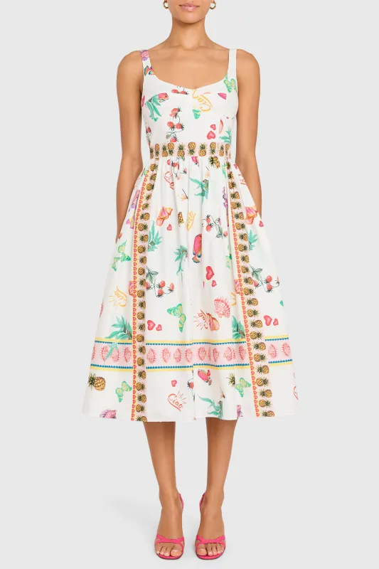 Santorini Dress in Postcard sold by Amanda Uprichard