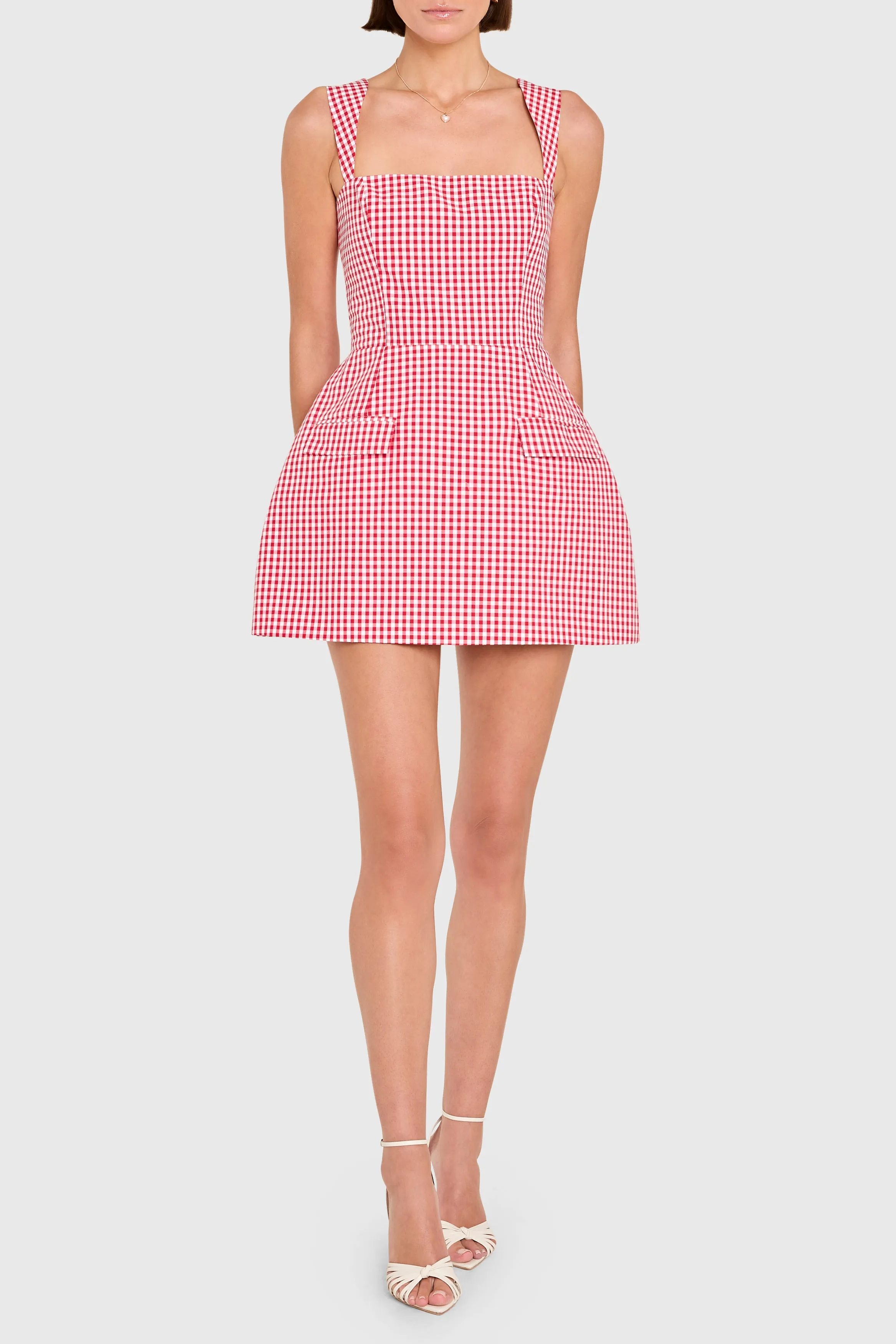 Bethany Skort Romper in Gingham sold by Amanda Uprichard