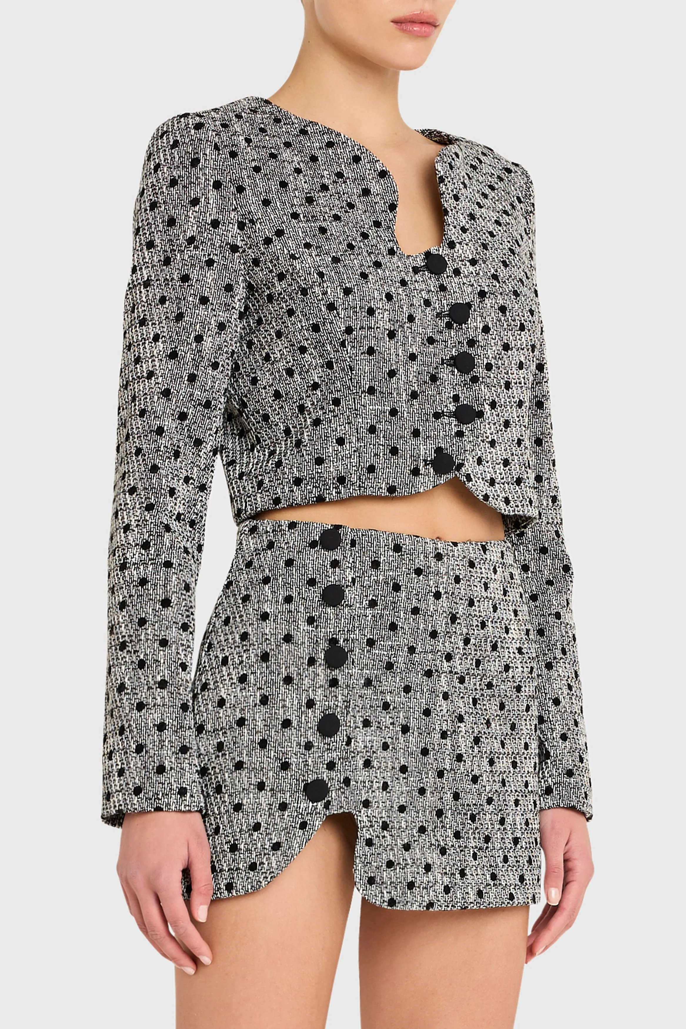 Puzzle Jacket in Polka Dot Tweed sold by Amanda Uprichard product image thumbnail 2