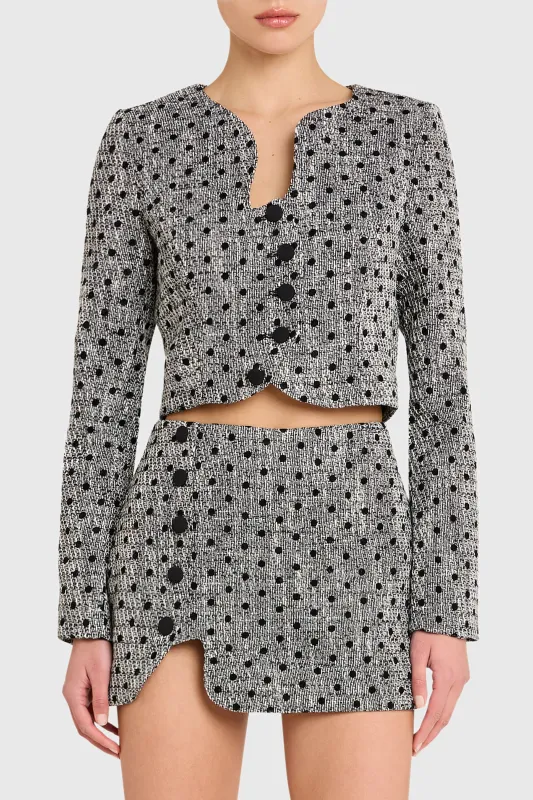 Puzzle Jacket in Polka Dot Tweed made by Amanda Uprichard