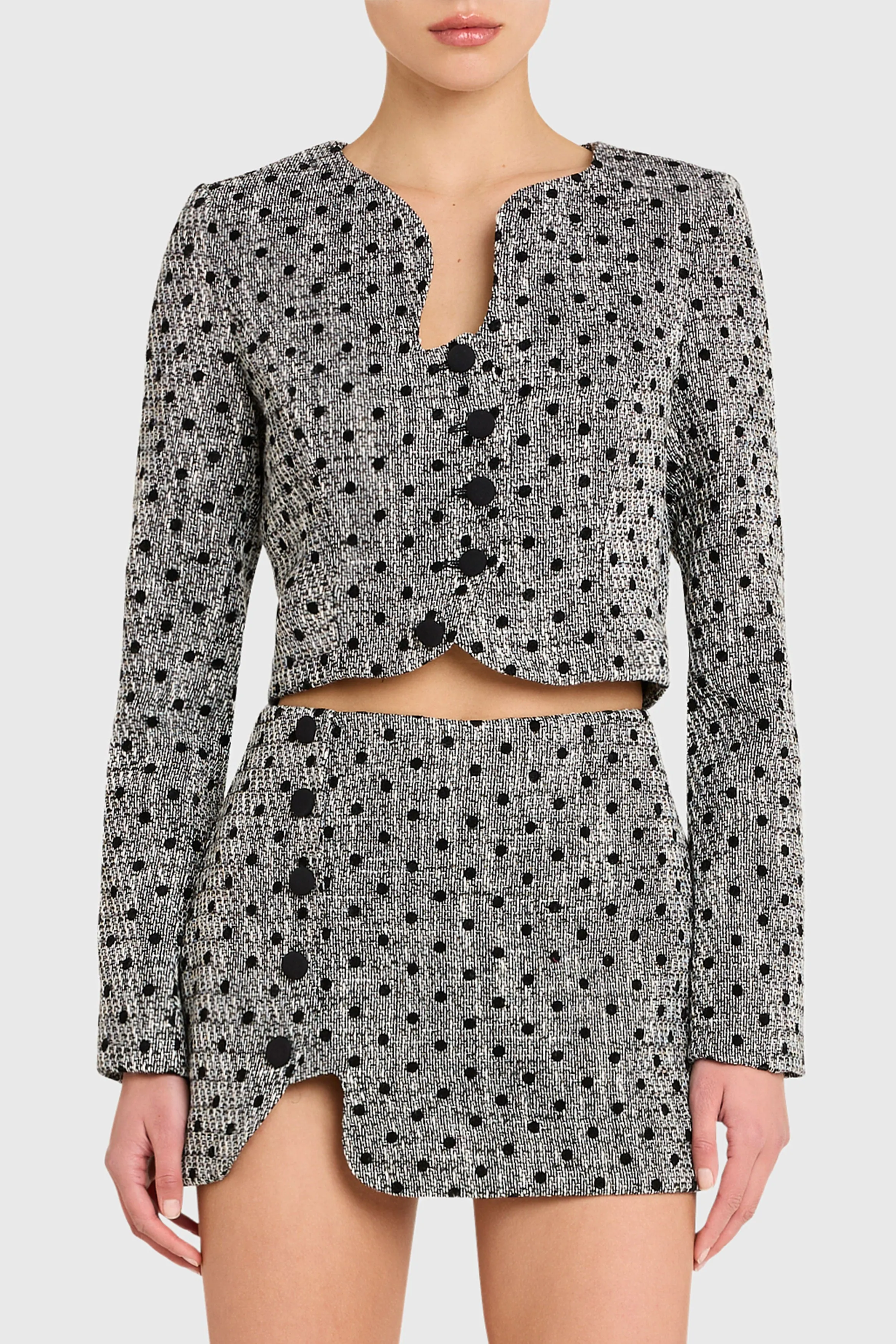 Puzzle Jacket in Polka Dot Tweed sold by Amanda Uprichard