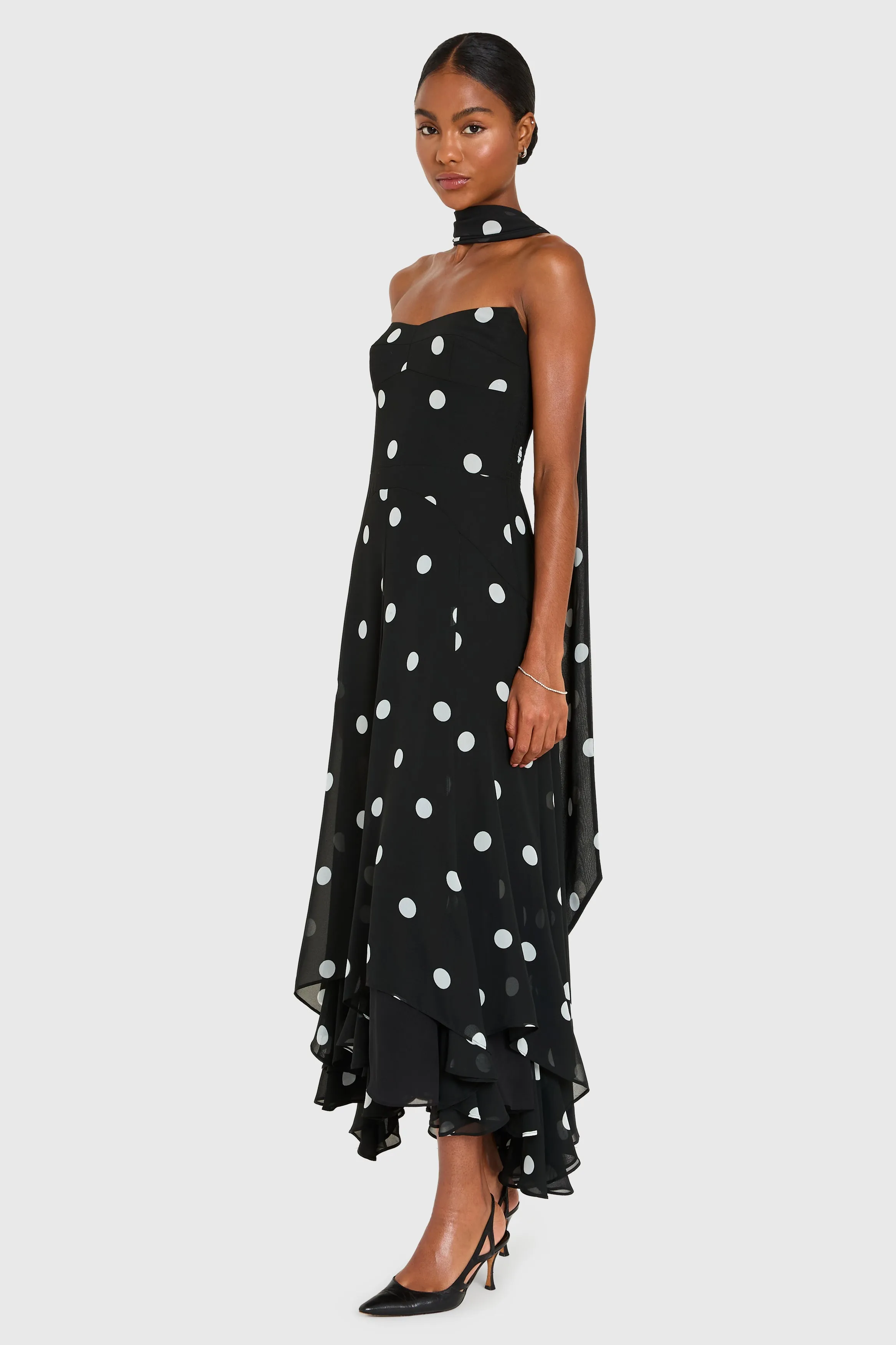 Monterey Dress With Scarf in Polka Dot sold by Amanda Uprichard product image thumbnail 2