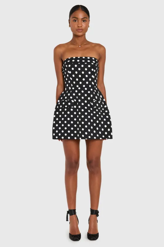Lucienne Skort Romper in Polka Dot sold by Amanda Uprichard