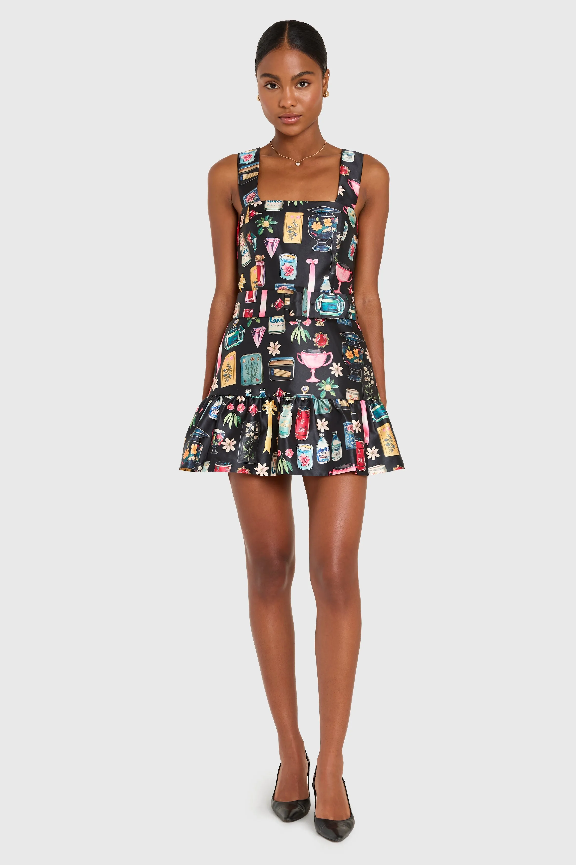 Lena Skort Romper in Treasure Print sold by Amanda Uprichard product image thumbnail 5