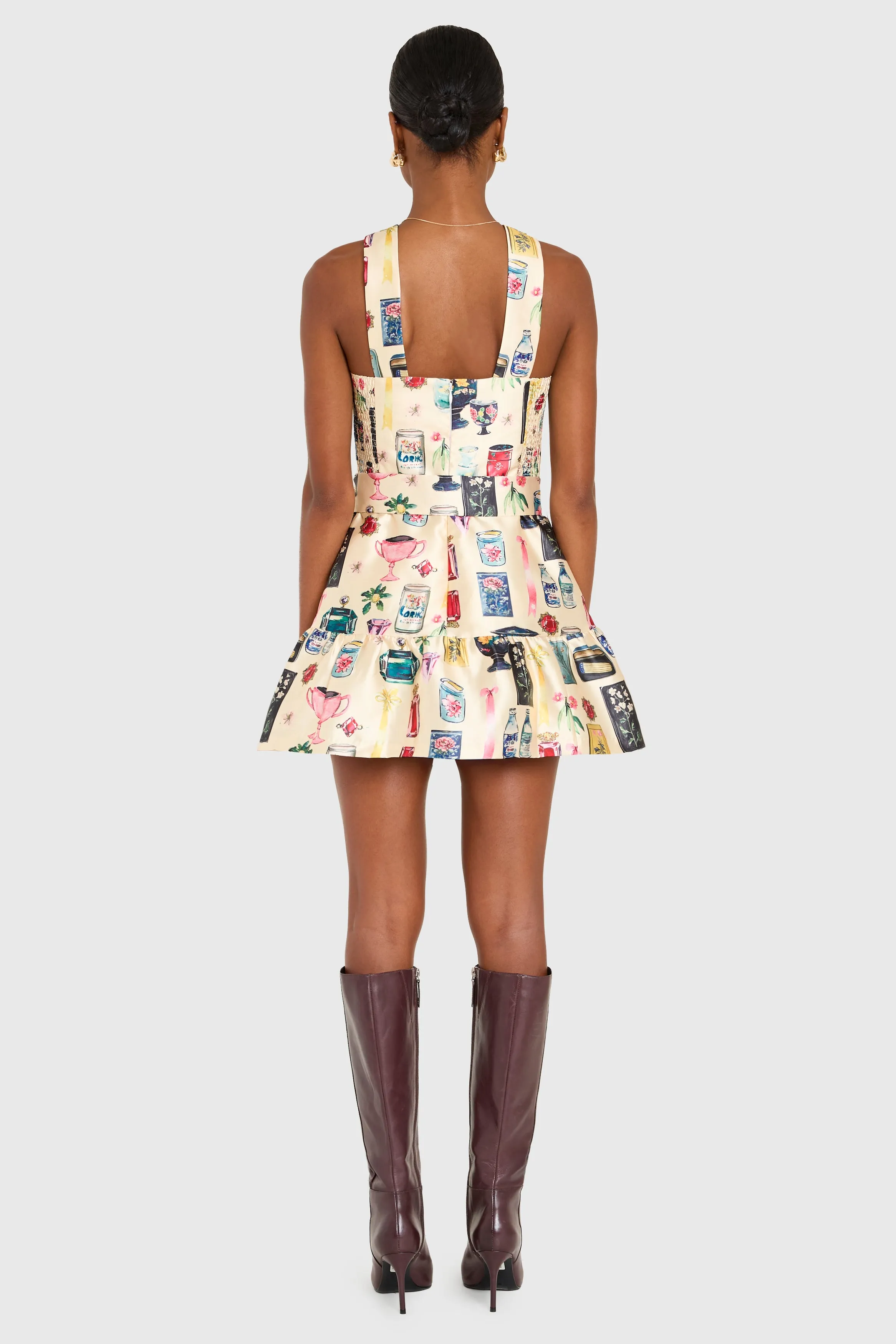 Lena Skort Romper in Treasure Print sold by Amanda Uprichard product image thumbnail 3