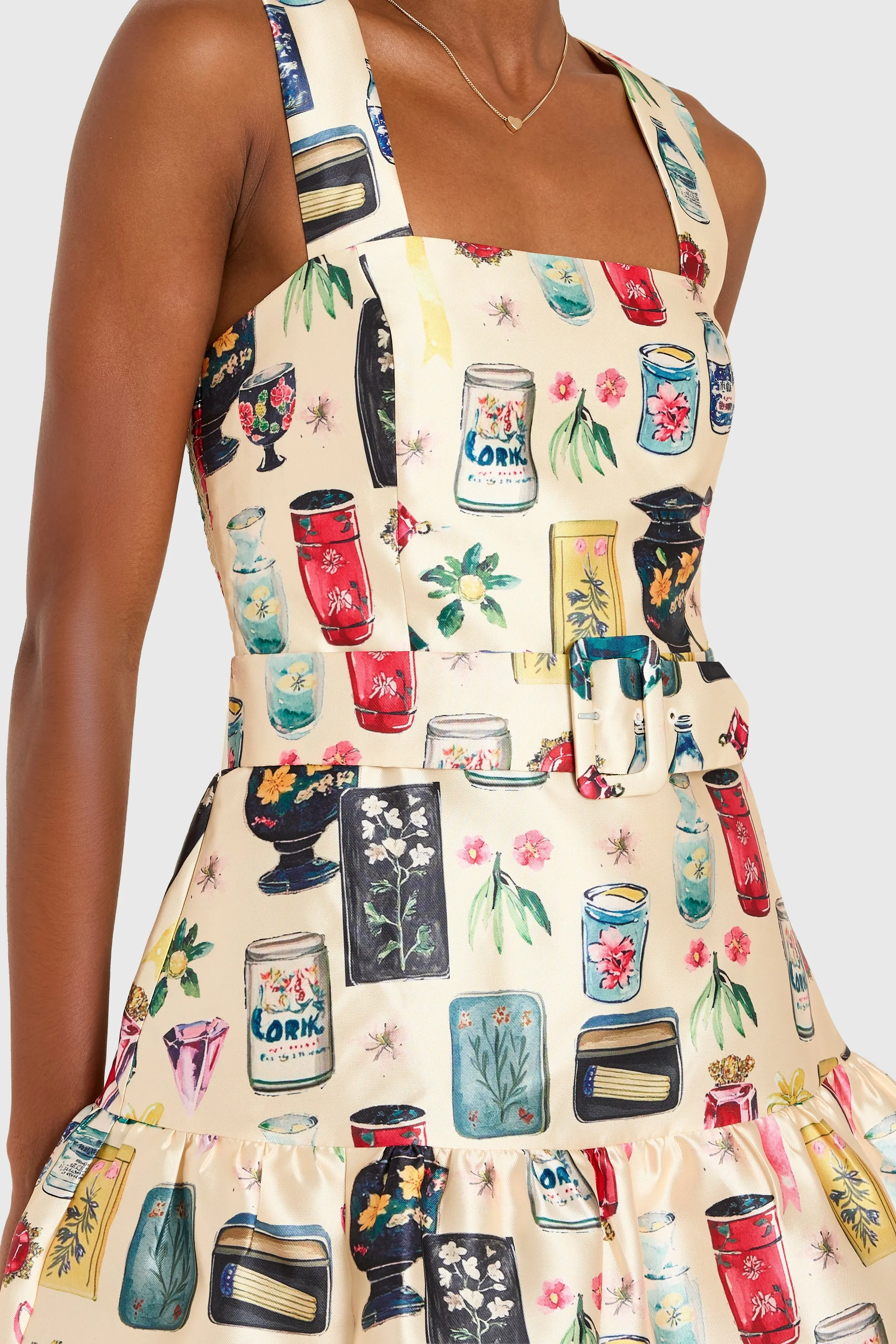 Lena Skort Romper in Treasure Print sold by Amanda Uprichard product image thumbnail 4