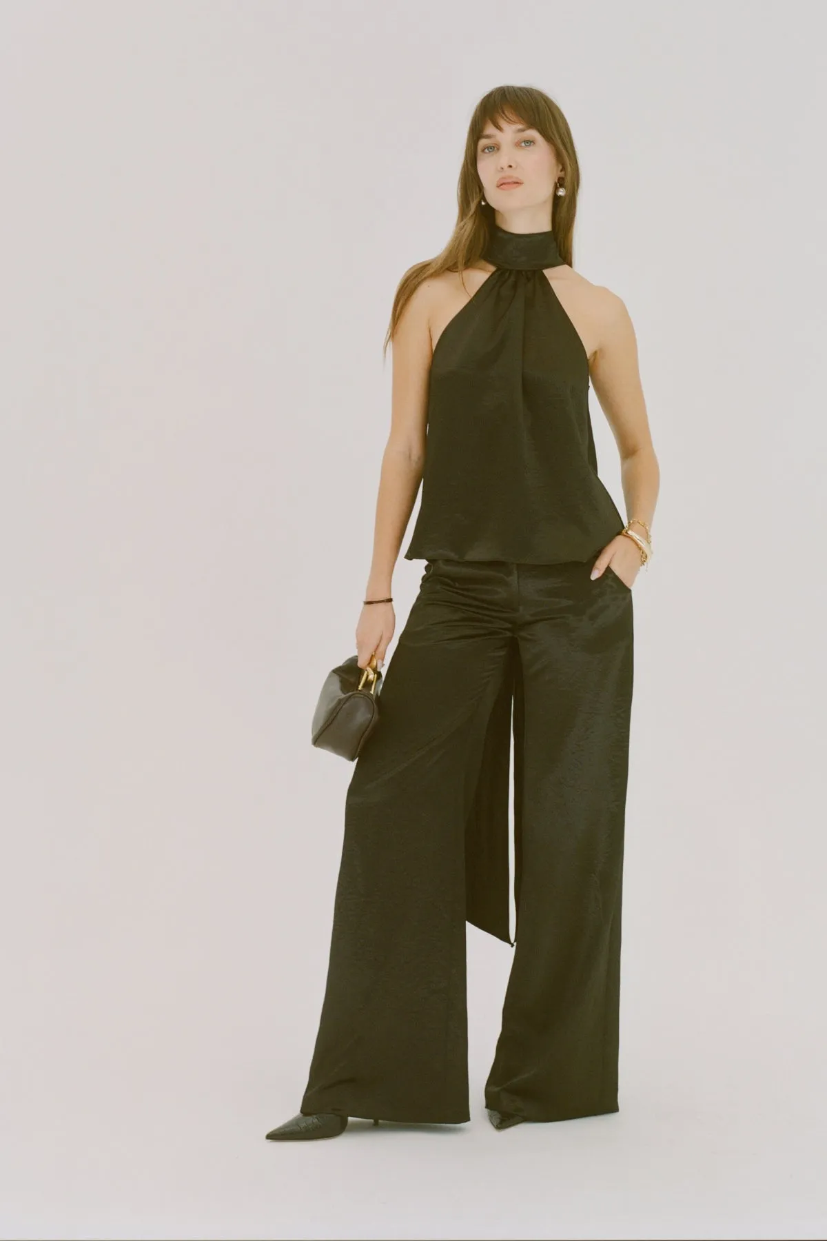 Saddler Pants in Hammered Satin sold by Amanda Uprichard product image thumbnail 5