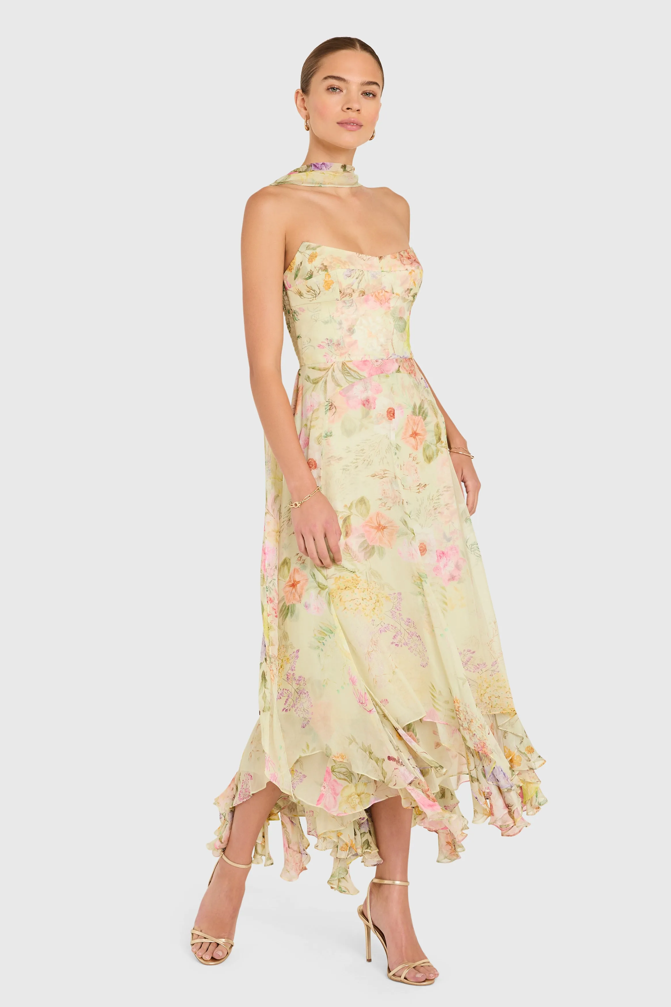 Monterey Dress With Scarf in Whistledown sold by Amanda Uprichard product image thumbnail 5