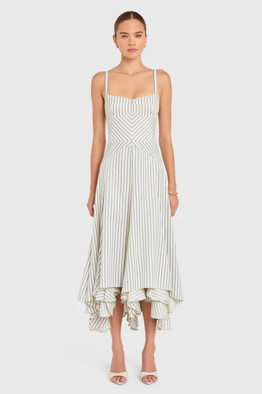 Monterey Dress in Oxford Stripe made by Amanda Uprichard